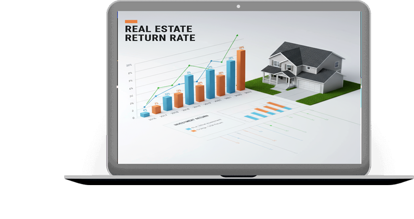 Laptop showing a real estate investment analysis chart